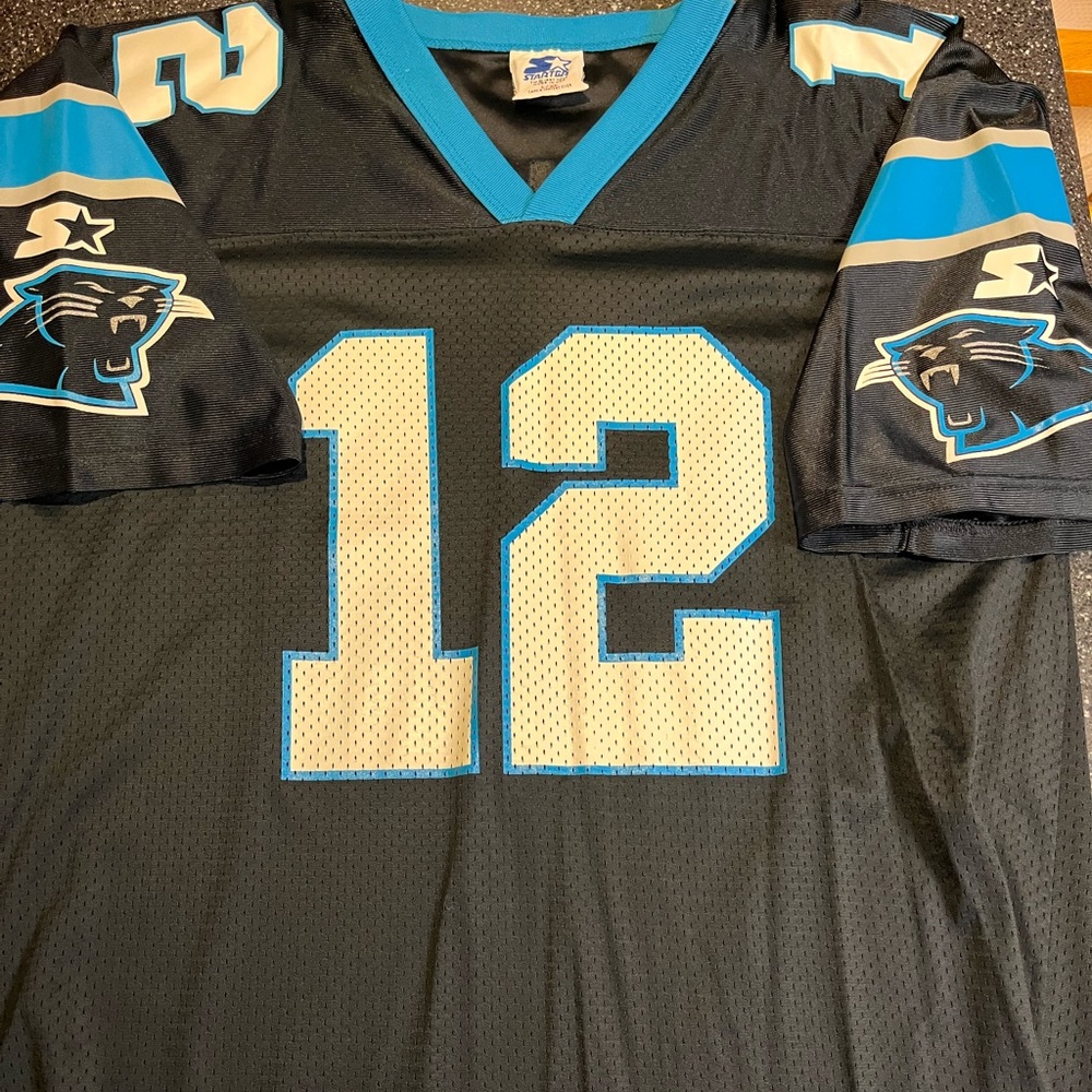 Vintage Carolina Panthers Kerry Collins #12 Starter Jersey Size Large /X-Large